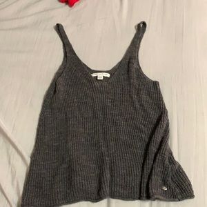 Grey knit tank top